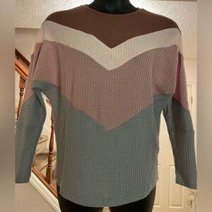 Grace & Emma Chevron Waffle Knit Top - Boutique Size Small